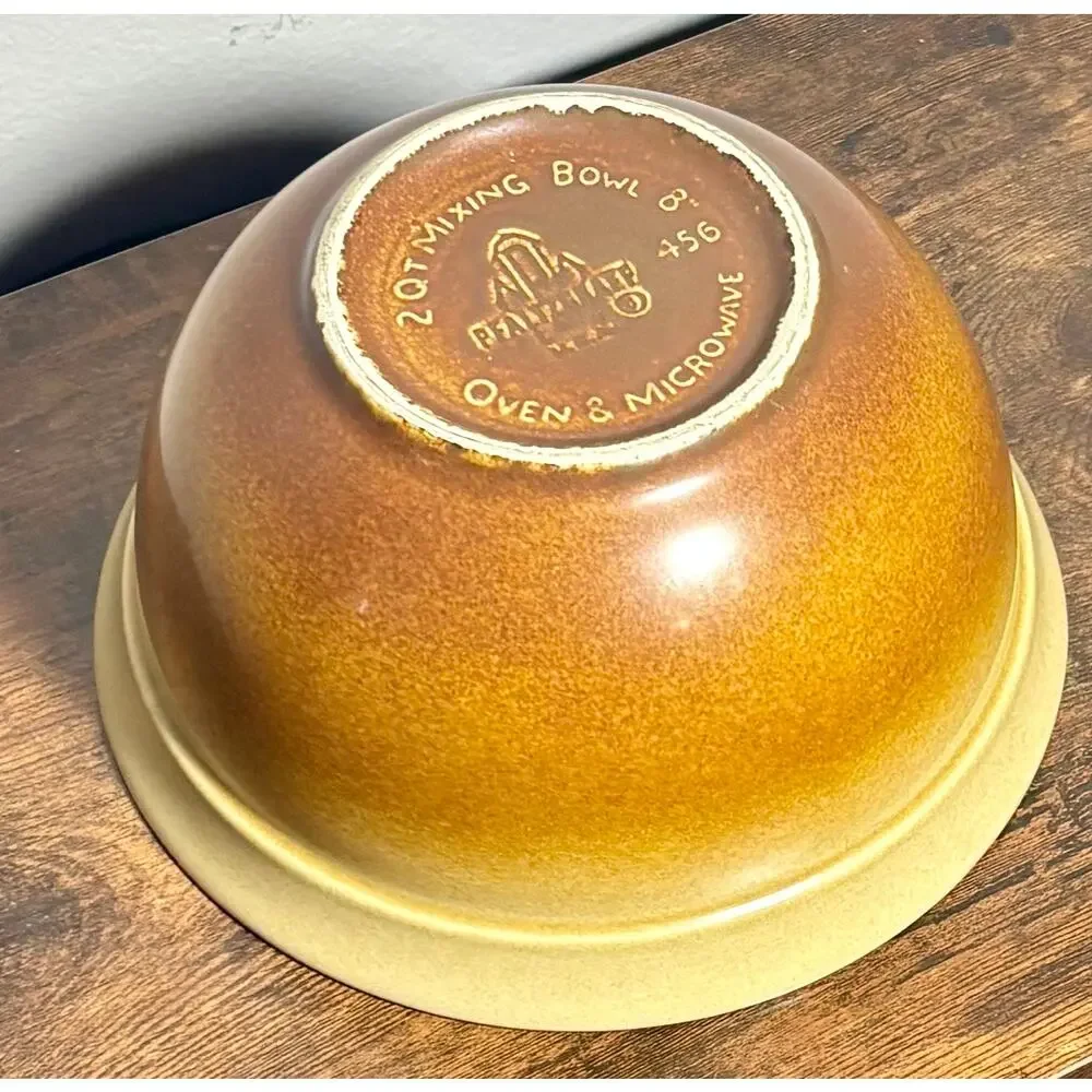 Vintage Pfaltzgraff 2 Qt Stoneware Mixing Bowl 456 Oven & Microwave Made in USA